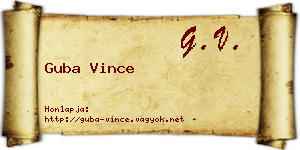 Guba Vince névjegykártya